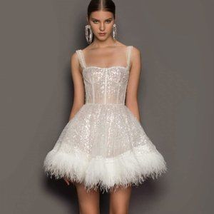 bronx and banco mademoiselle bridal mini dress